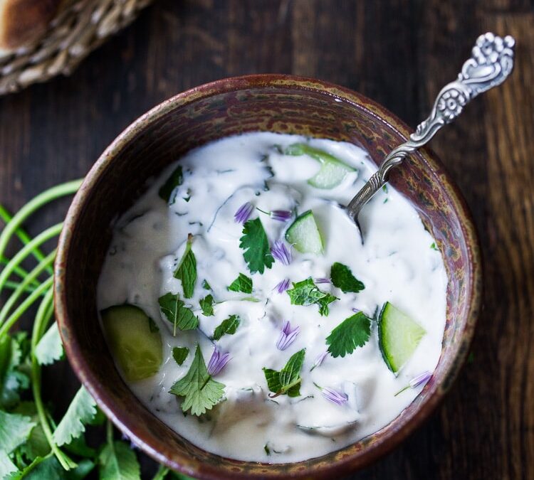 Raita with cucumber